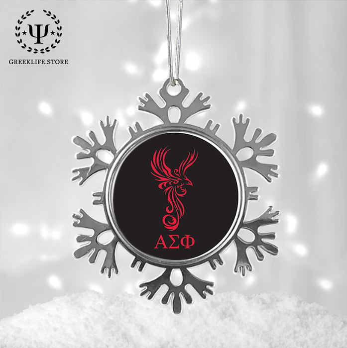 Alpha Sigma Phi Christmas Ornament - Snowflake Metal