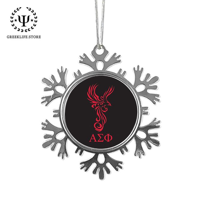 Alpha Sigma Phi Christmas Ornament - Snowflake Metal