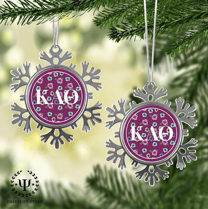 Kappa Alpha Theta Christmas Ornament - Snowflake Metal