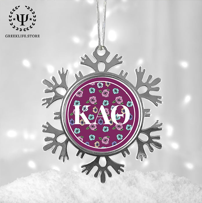 Kappa Alpha Theta Christmas Ornament - Snowflake Metal