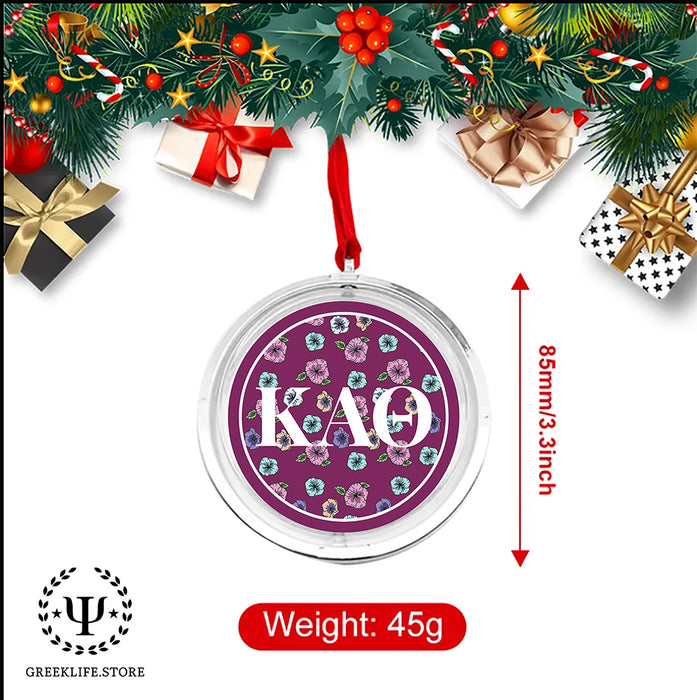 Kappa Alpha Theta Christmas Reversible Flat Round Ornament