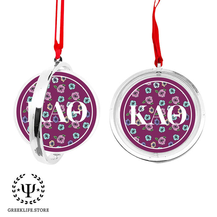 Kappa Alpha Theta Christmas Reversible Flat Round Ornament