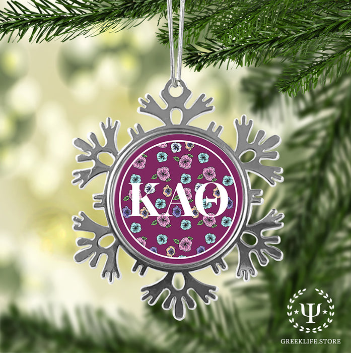 Kappa Alpha Theta Christmas Ornament - Snowflake Metal