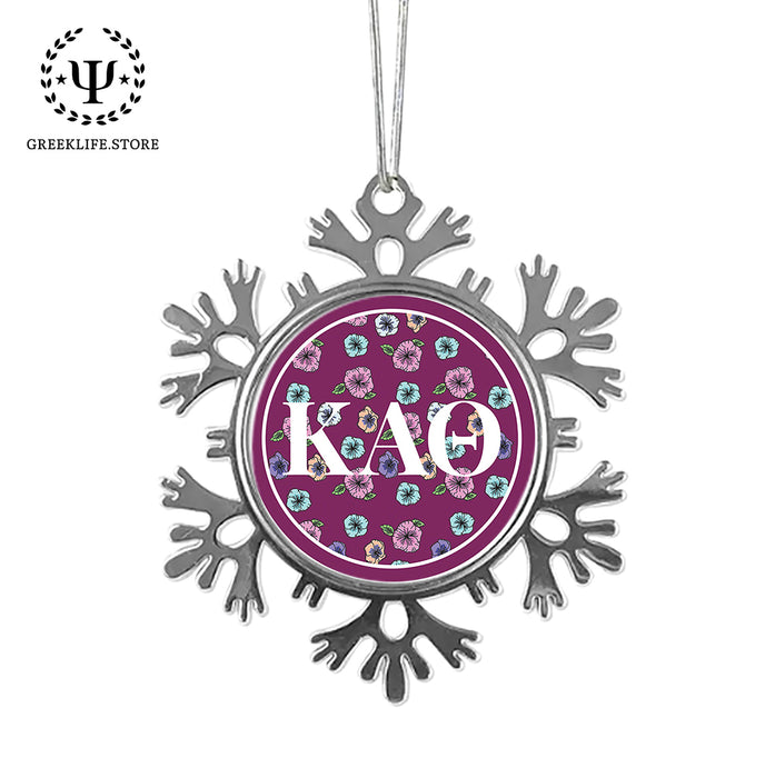Kappa Alpha Theta Christmas Ornament - Snowflake Metal