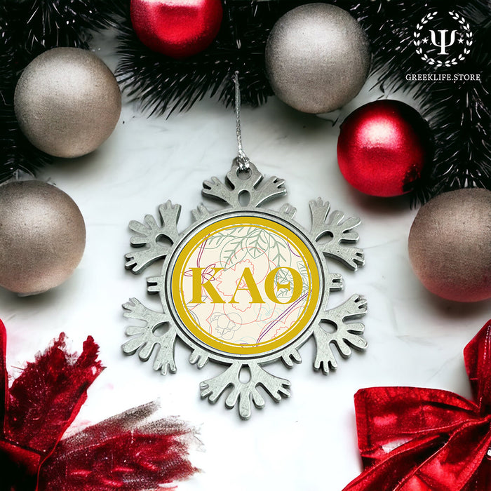Kappa Alpha Theta Christmas Ornament - Snowflake Metal