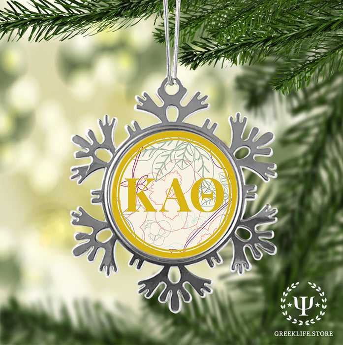 Kappa Alpha Theta Christmas Ornament - Snowflake Metal