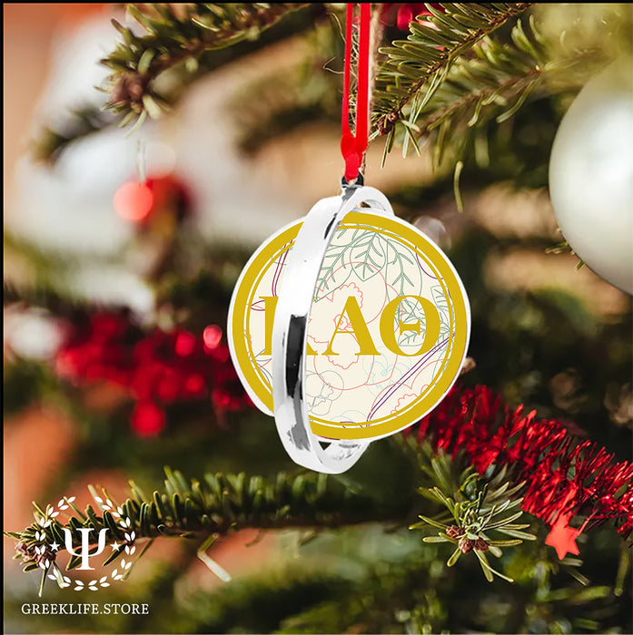 Kappa Alpha Theta Christmas Reversible Flat Round Ornament