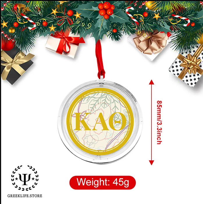 Kappa Alpha Theta Christmas Reversible Flat Round Ornament