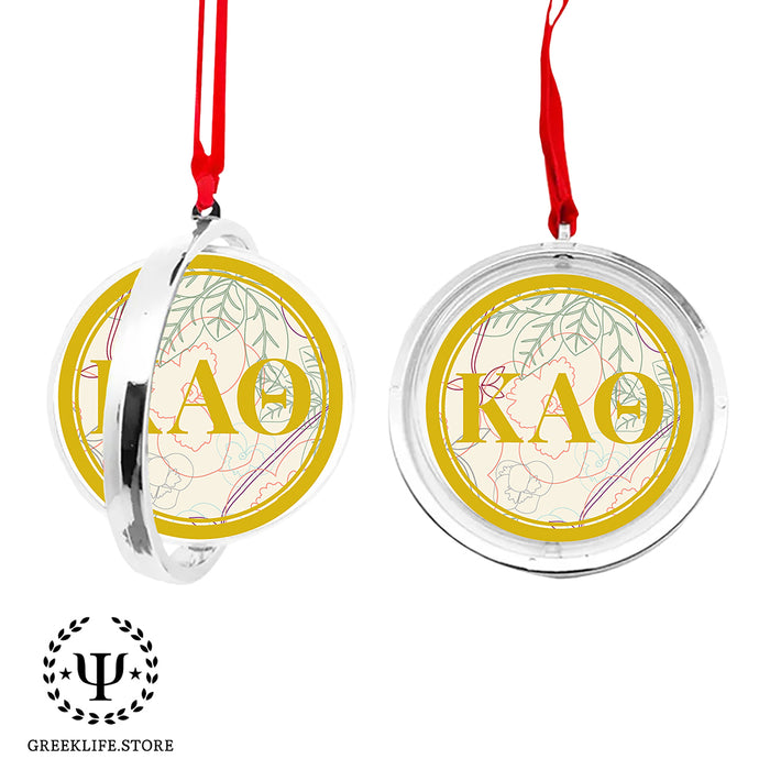 Kappa Alpha Theta Christmas Reversible Flat Round Ornament