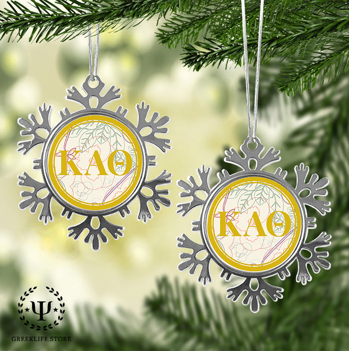 Kappa Alpha Theta Christmas Ornament - Snowflake Metal
