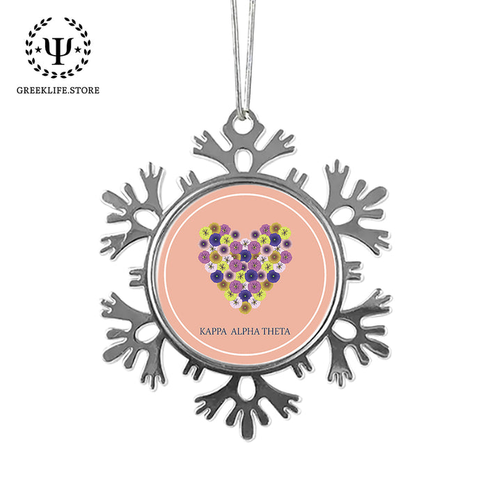 Kappa Alpha Theta Christmas Ornament - Snowflake Metal