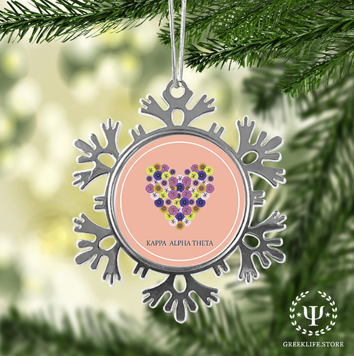 Kappa Alpha Theta Christmas Ornament - Snowflake Metal