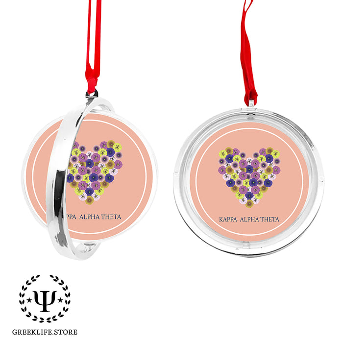 Kappa Alpha Theta Christmas Reversible Flat Round Ornament