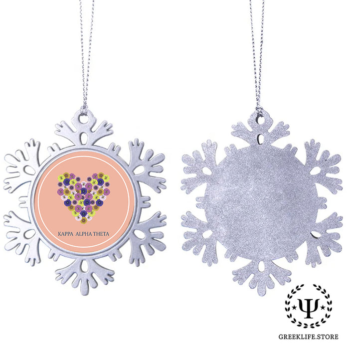 Kappa Alpha Theta Christmas Ornament - Snowflake Metal