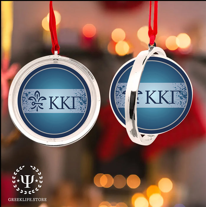 Kappa Kappa Gamma Christmas Reversible Flat Round Ornament