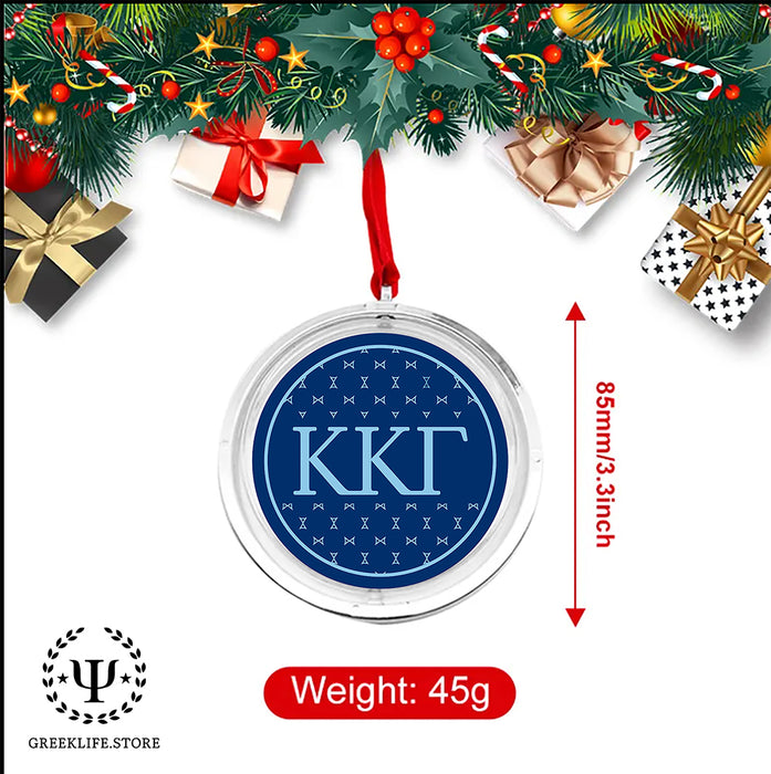 Kappa Kappa Gamma Christmas Reversible Flat Round Ornament