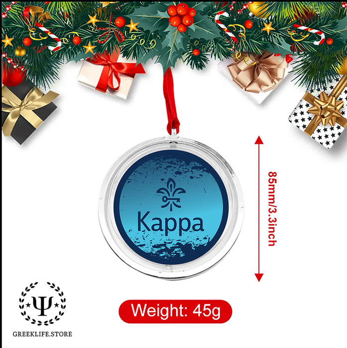Kappa Kappa Gamma Christmas Reversible Flat Round Ornament