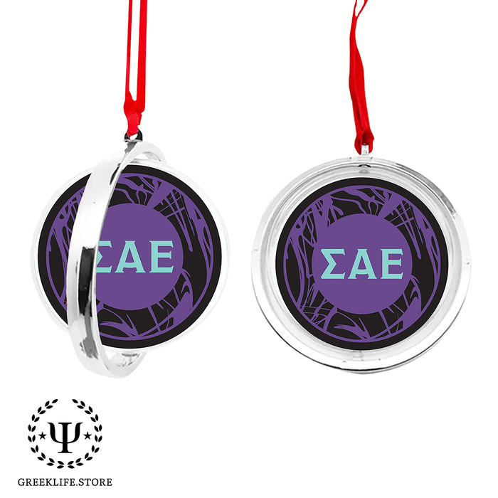 Sigma Alpha Epsilon Christmas Reversible Flat Round Ornament