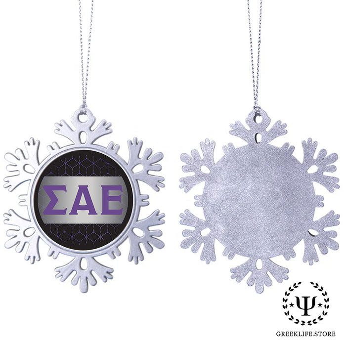 Sigma Alpha Epsilon Christmas Ornament - Snowflake Metal