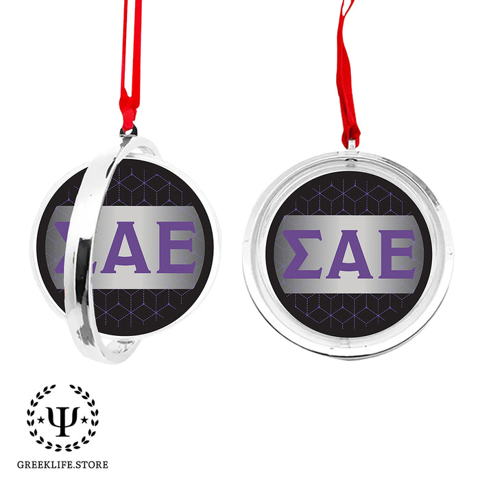 Sigma Alpha Epsilon Christmas Reversible Flat Round Ornament