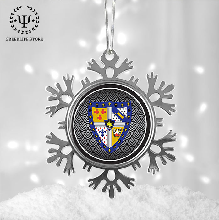 Sigma Alpha Epsilon Christmas Ornament - Snowflake Metal