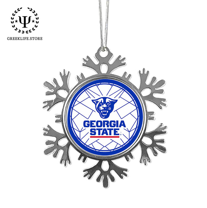 Georgia State University Christmas Ornament - Snowflake Metal