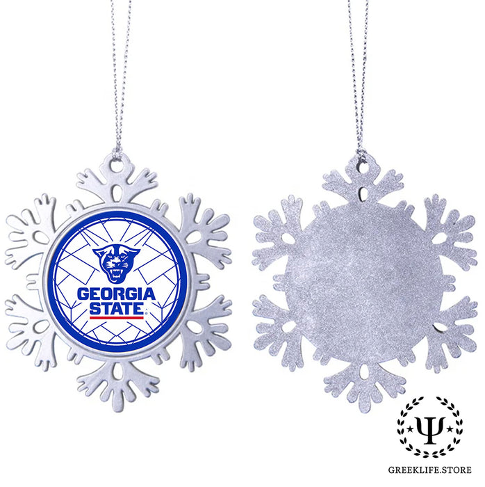 Georgia State University Christmas Ornament - Snowflake Metal