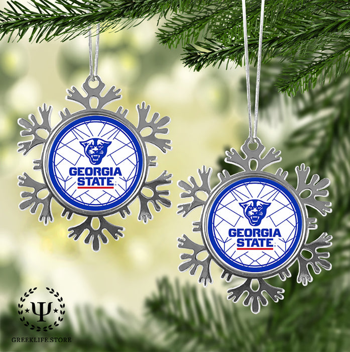 Georgia State University Christmas Ornament - Snowflake Metal