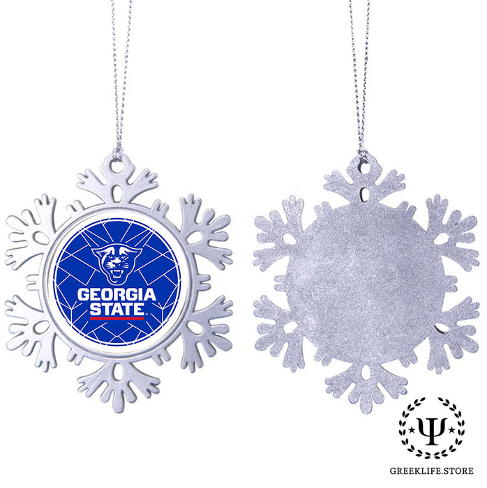 Georgia State University Christmas Ornament - Snowflake Metal