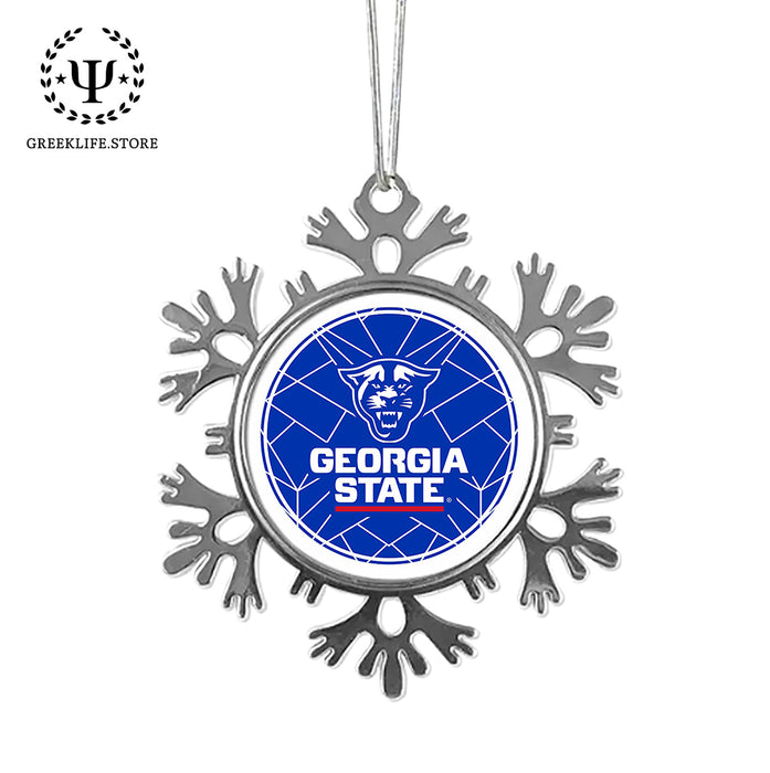 Georgia State University Christmas Ornament - Snowflake Metal