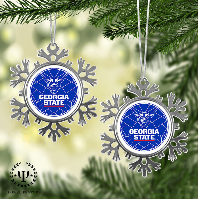 Georgia State University Christmas Ornament - Snowflake Metal