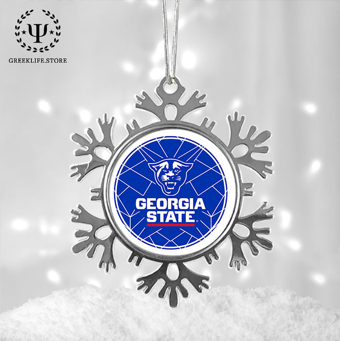Georgia State University Christmas Ornament - Snowflake Metal