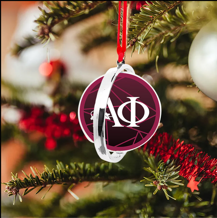 Alpha Phi Christmas Reversible Flat Round Ornament