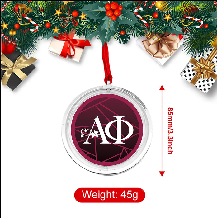 Alpha Phi Christmas Reversible Flat Round Ornament