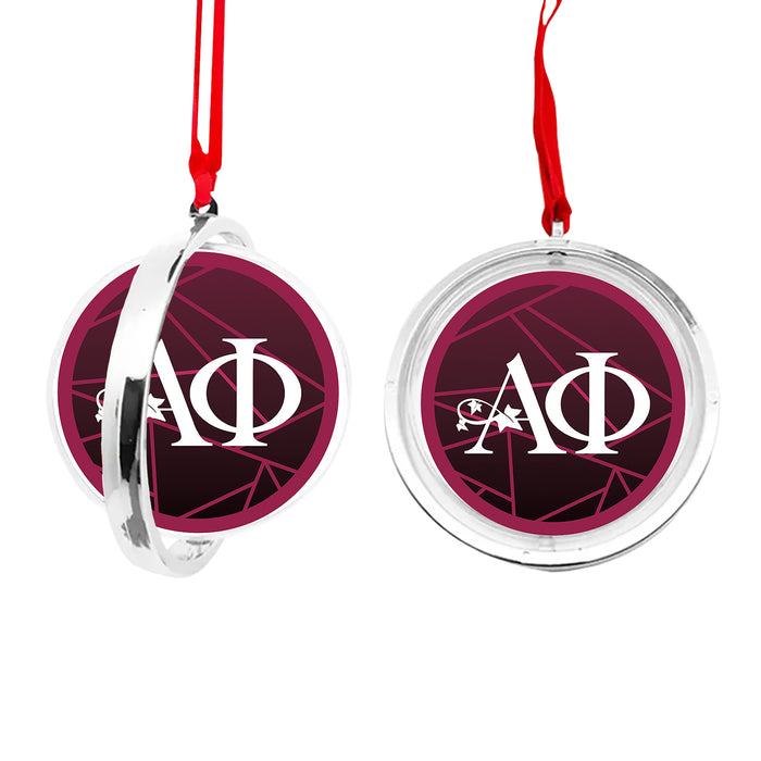 Alpha Phi Christmas Reversible Flat Round Ornament