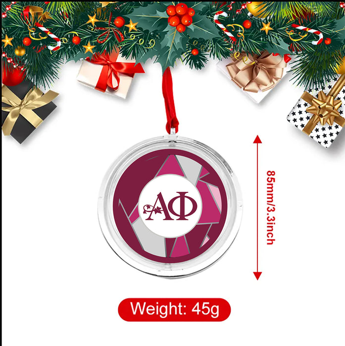 Alpha Phi Christmas Reversible Flat Round Ornament