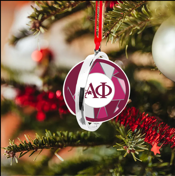 Alpha Phi Christmas Reversible Flat Round Ornament