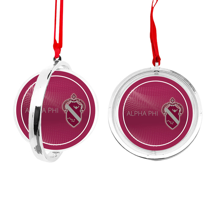 Alpha Phi Christmas Reversible Flat Round Ornament