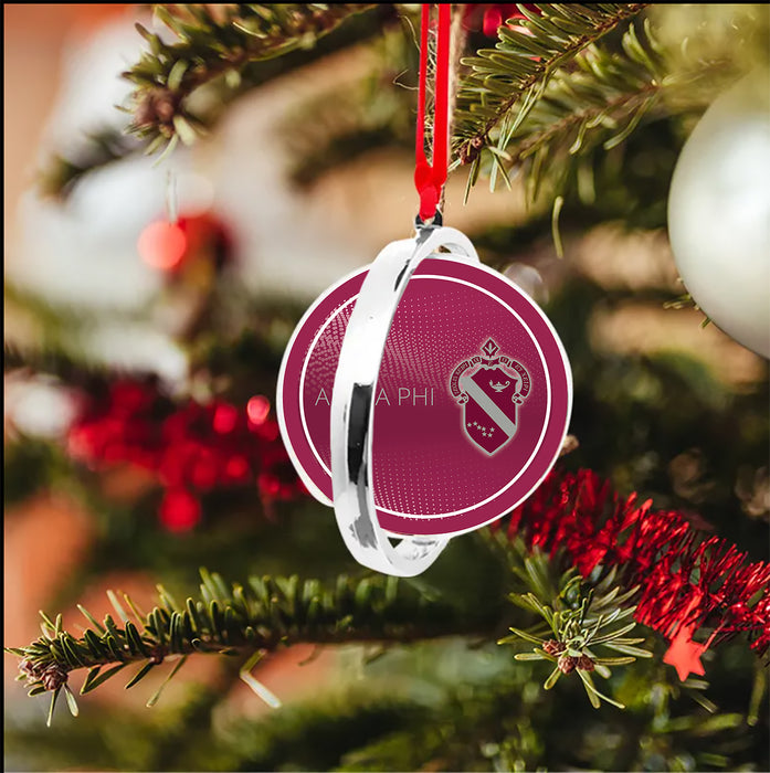Alpha Phi Christmas Reversible Flat Round Ornament