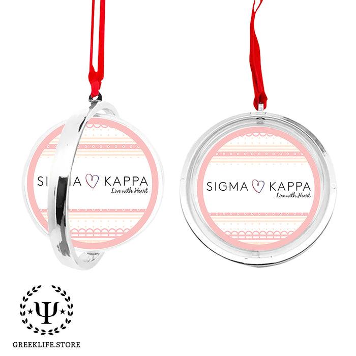 Sigma Kappa Christmas Reversible Flat Round Ornament