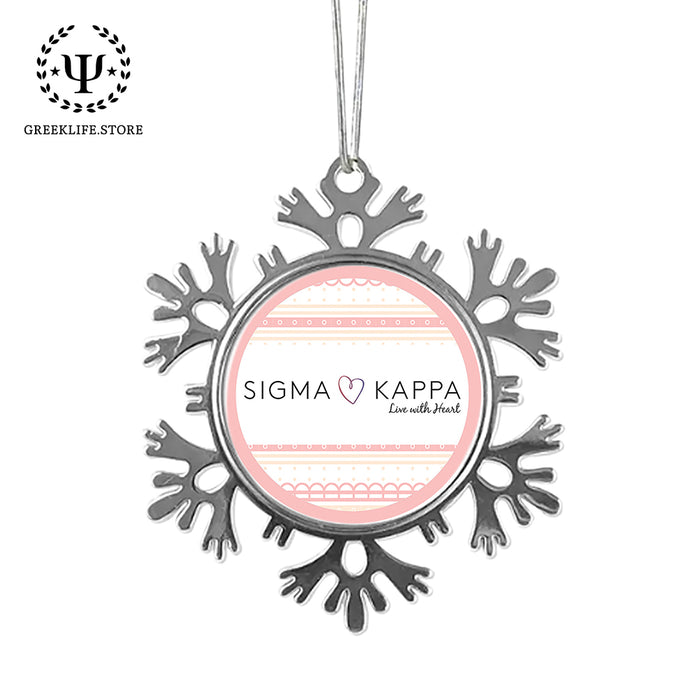 Sigma Kappa Christmas Ornament - Snowflake Metal