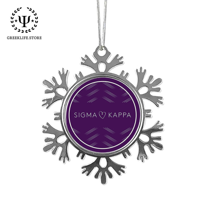 Sigma Kappa Christmas Ornament - Snowflake Metal