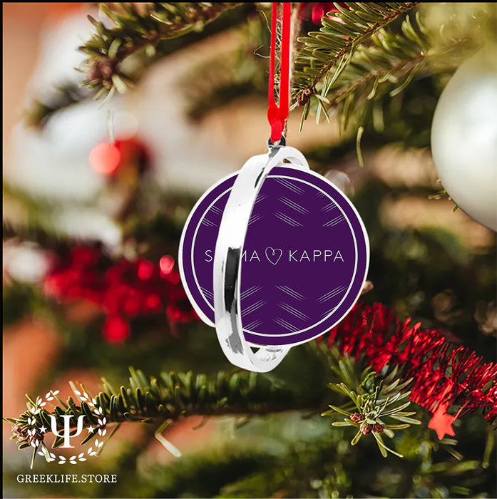 Sigma Kappa Christmas Reversible Flat Round Ornament
