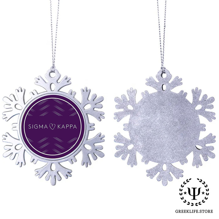 Sigma Kappa Christmas Ornament - Snowflake Metal