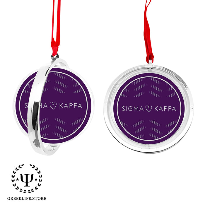 Sigma Kappa Christmas Reversible Flat Round Ornament