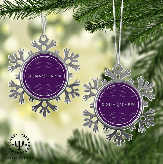 Sigma Kappa Christmas Ornament - Snowflake Metal