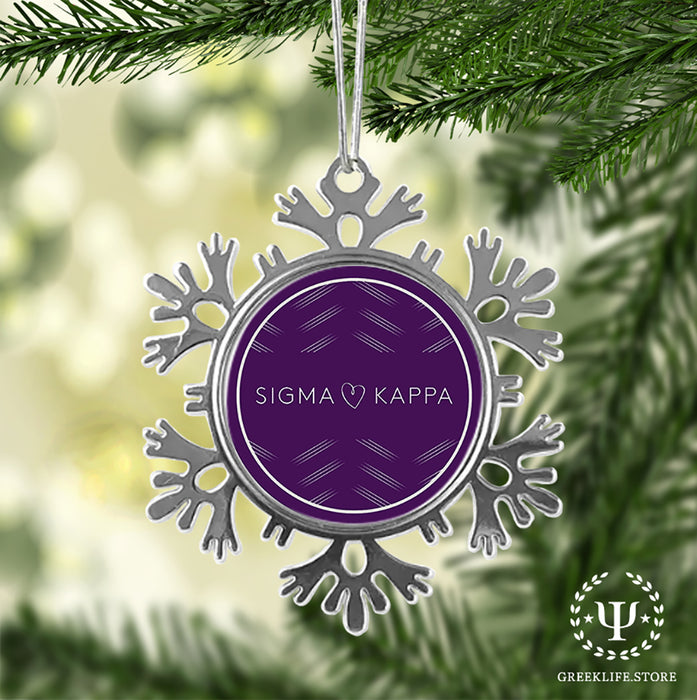 Sigma Kappa Christmas Ornament - Snowflake Metal