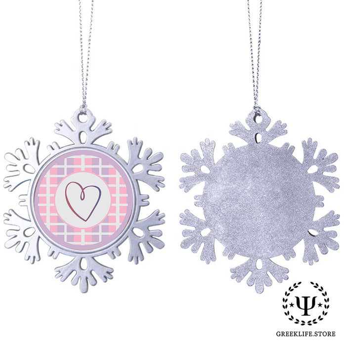 Sigma Kappa Christmas Ornament - Snowflake Metal