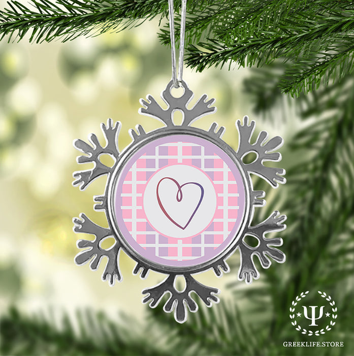 Sigma Kappa Christmas Ornament - Snowflake Metal