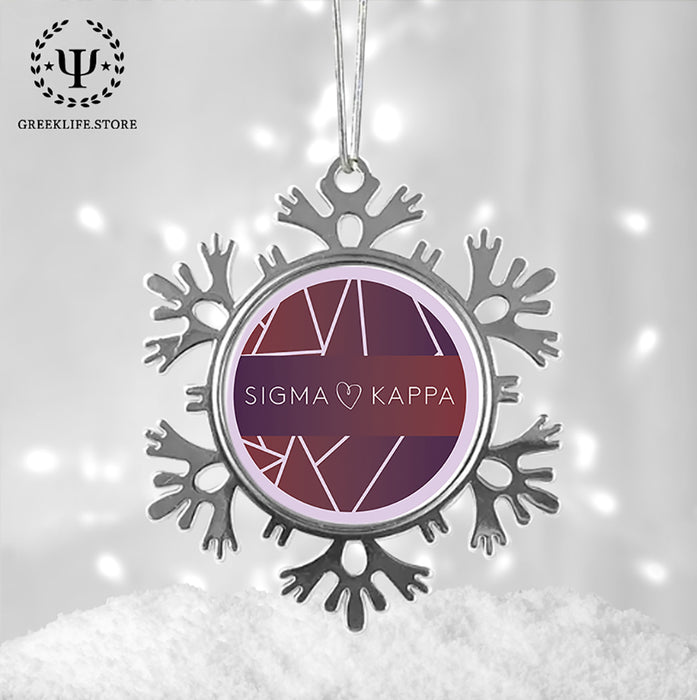 Sigma Kappa Christmas Ornament - Snowflake Metal